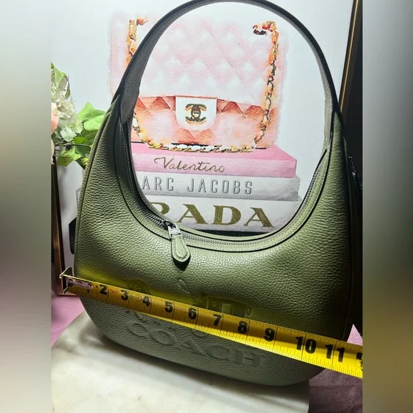 Coach Carmen Shoulder BagForest Green Leather Hobo Bag NWOT - Picture 13 of 14